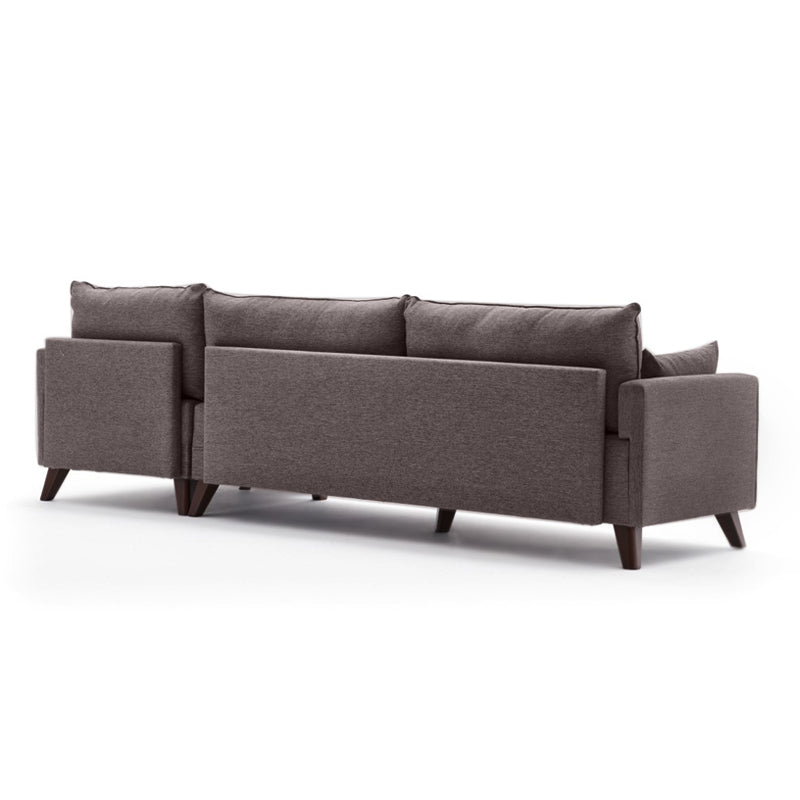 Brown MOLDAU right corner sofa with spacious seating and elegant design, perfect for living rooms.