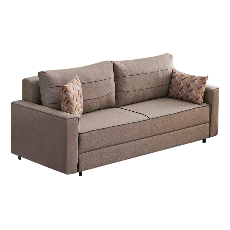 LANA three-seater sofa bed in cream color, showcasing its elegant design and spacious seating.