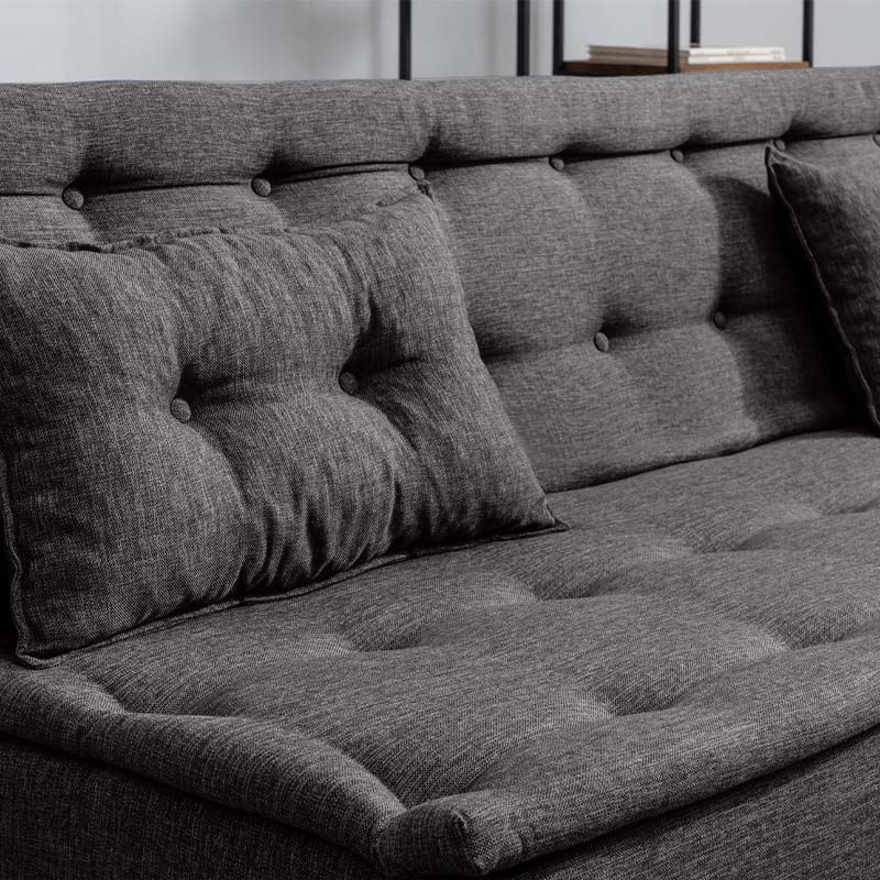 Sofa-Bed LONDON 3 seater in anthracite fabric, showcasing its sleek design and comfortable seating.