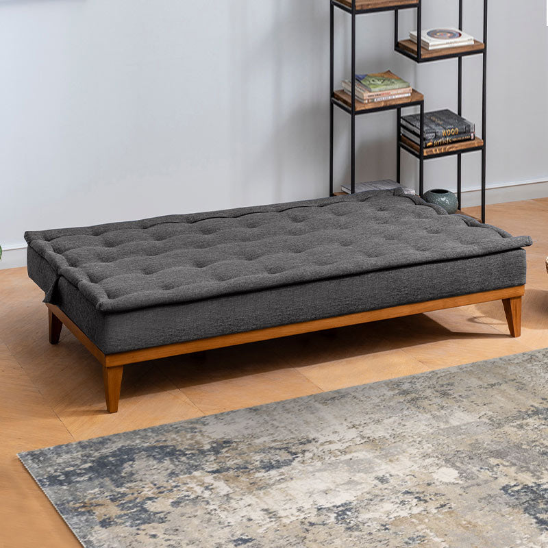 Sofa-Bed LONDON 3 seater in anthracite fabric, showcasing its sleek design and comfortable seating.