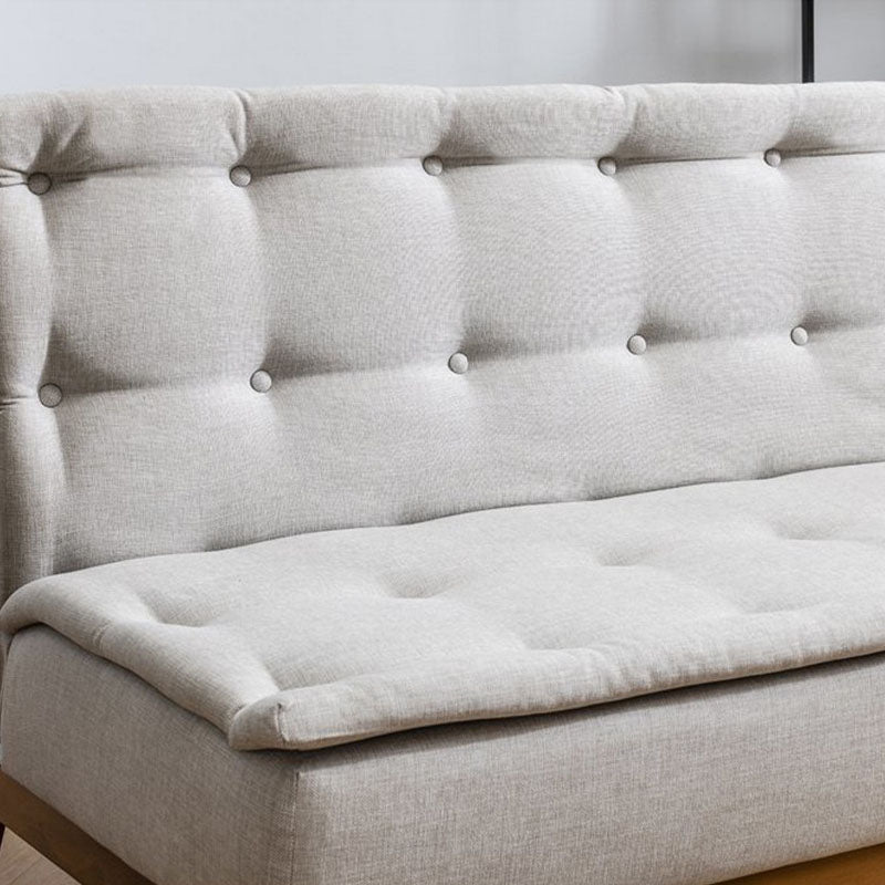 Sofa-Bed LONDON 3-seater in cream fabric, showcasing its elegant design and comfortable seating.