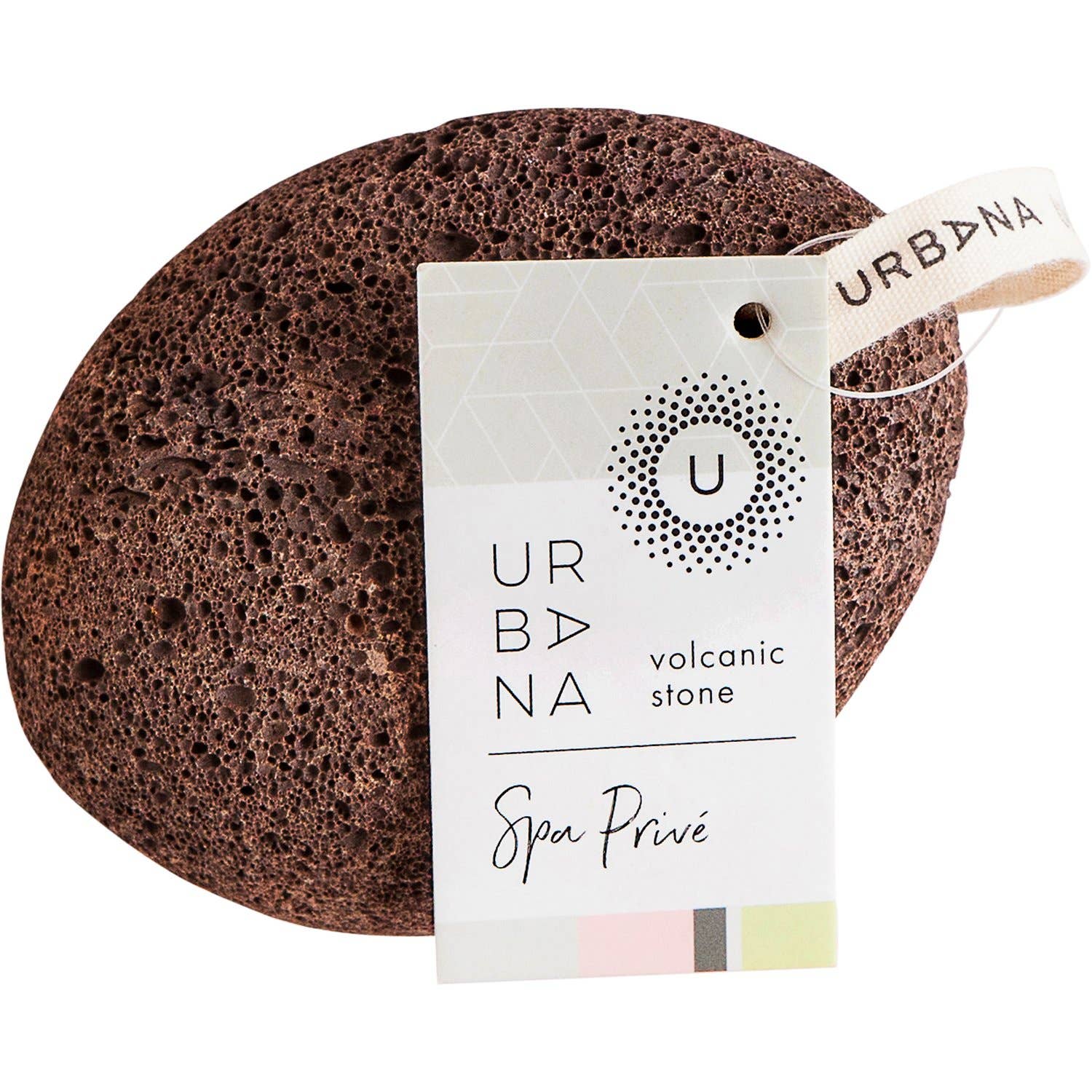 Spa Privé Volcanic Pumice Stone for foot exfoliation, showcasing its natural texture and unique volcanic origin.