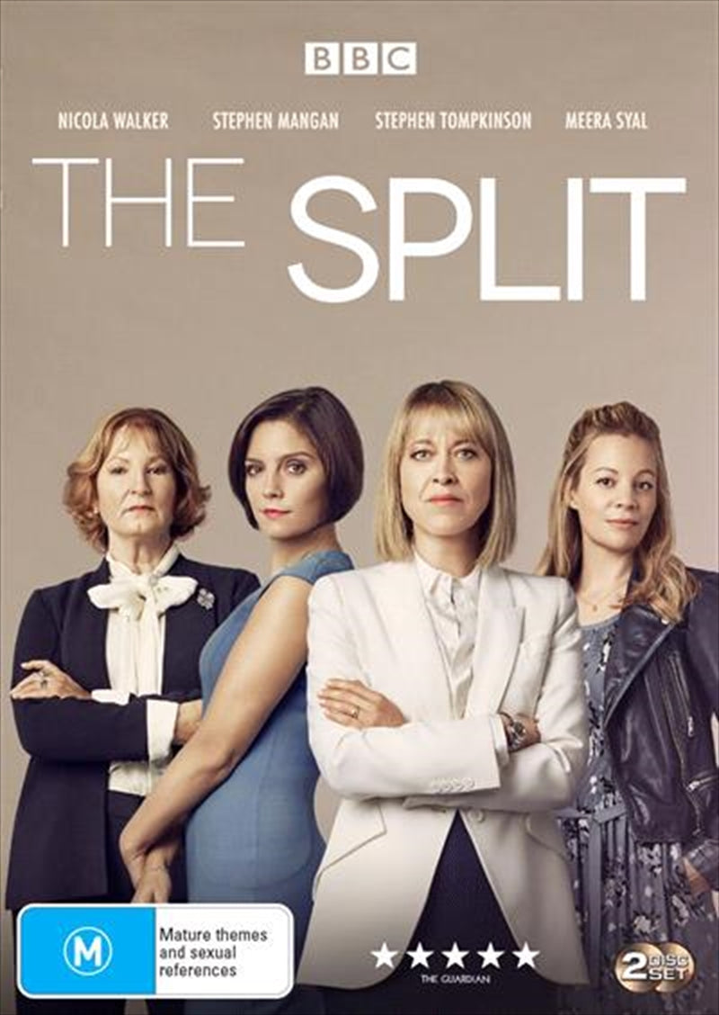 Cover of 'Split, The DVD' featuring Hannah Defoe, showcasing a dramatic family scene.