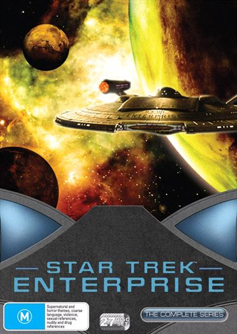 Star Trek Enterprise complete series DVD boxset featuring Seasons 1-4 on 27 discs.