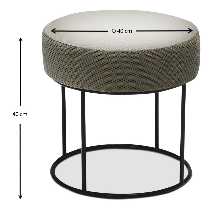 Stylish green Stool BAYER with a durable metal frame and comfortable foam seat, perfect for home or office use.