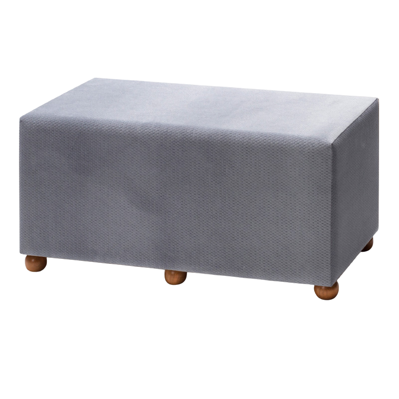 Stylish CAMIRA Grey Stool with natural beech wood legs, measuring 80x40x40cm, perfect for home or office use.