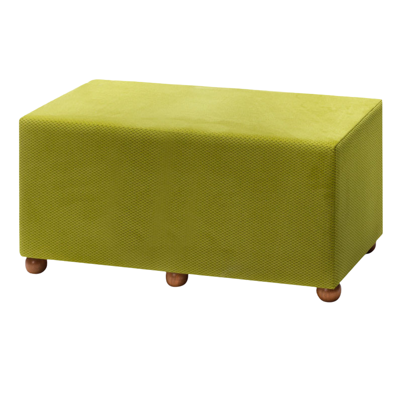 Stylish olive Stool CAMIRA with natural beech wood legs, perfect for modern interiors.