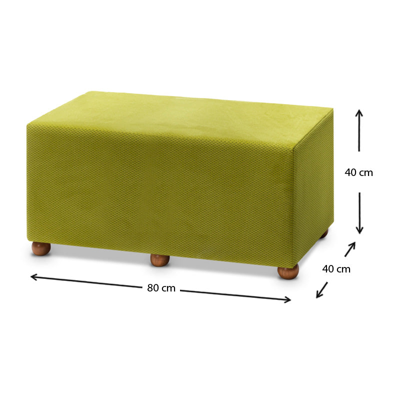 Stylish olive Stool CAMIRA with natural beech wood legs, perfect for modern interiors.