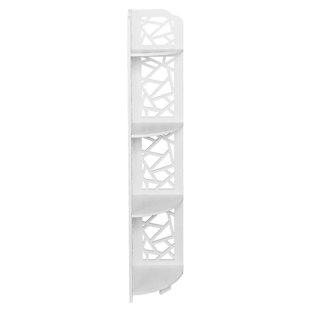 Elegant white storage shelf with Baroque carvings, featuring four layers and waterproof design, ideal for bathroom organization.