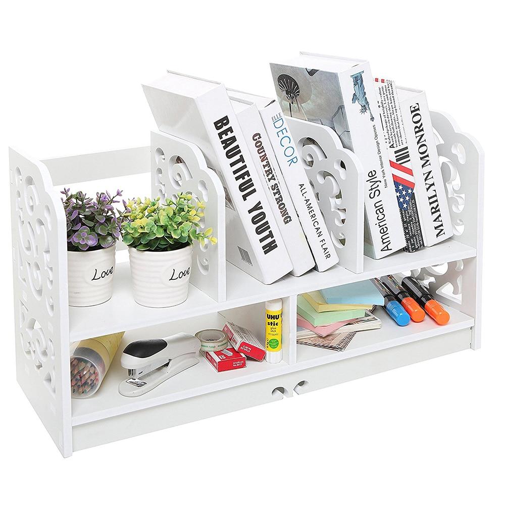 Large white bookshelf made of wood-plastic board with three rows for books and decor, featuring a minimalist modern design.