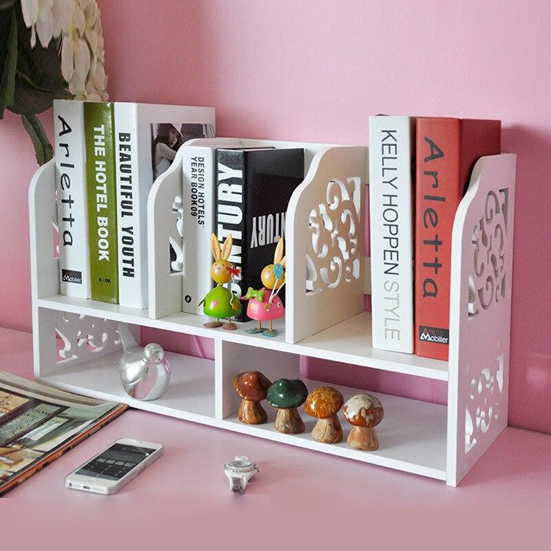 Large white bookshelf made of wood-plastic board with three rows for books and decor, featuring a minimalist modern design.