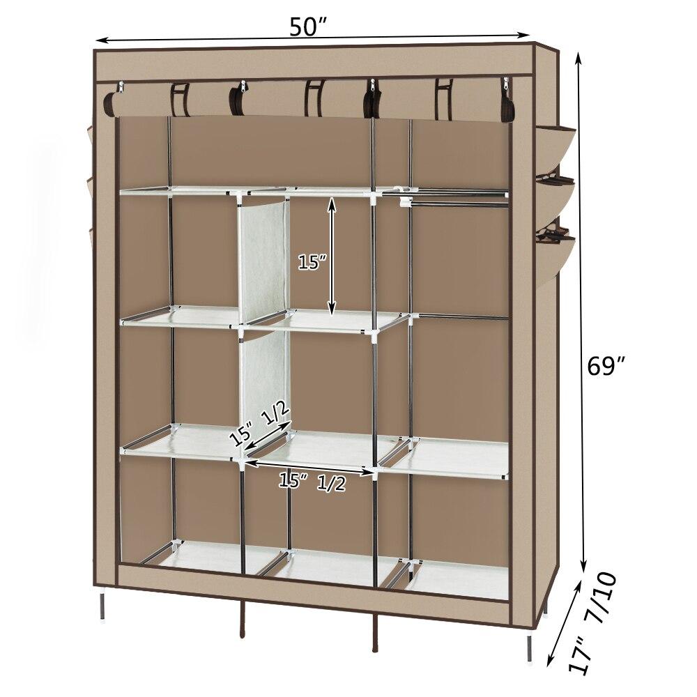 Stylish Beige Wardrobe with high legs, featuring 10 drawers and a modern minimalist design, made of non-woven fabric and stainless steel.