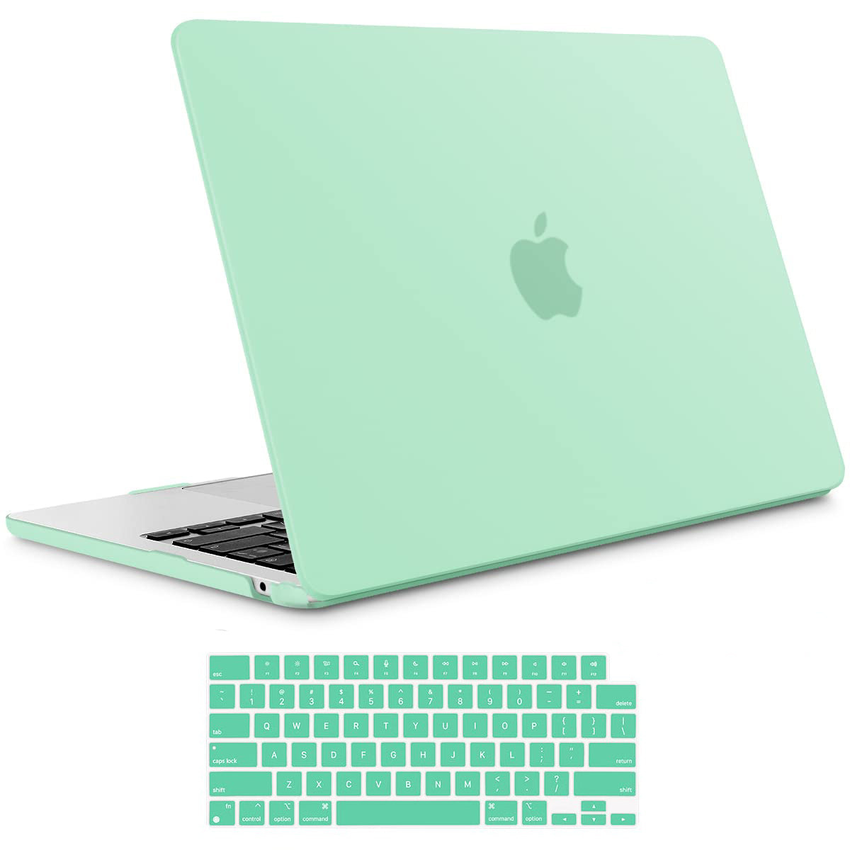 Hard shell case for 2023 MacBook Air 13 inch M2 Model A2681, featuring a frosted design and silicone keyboard cover.