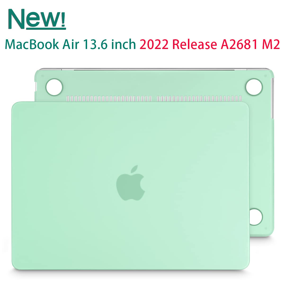 Hard shell case for 2023 MacBook Air 13 inch M2 Model A2681, featuring a frosted design and silicone keyboard cover.