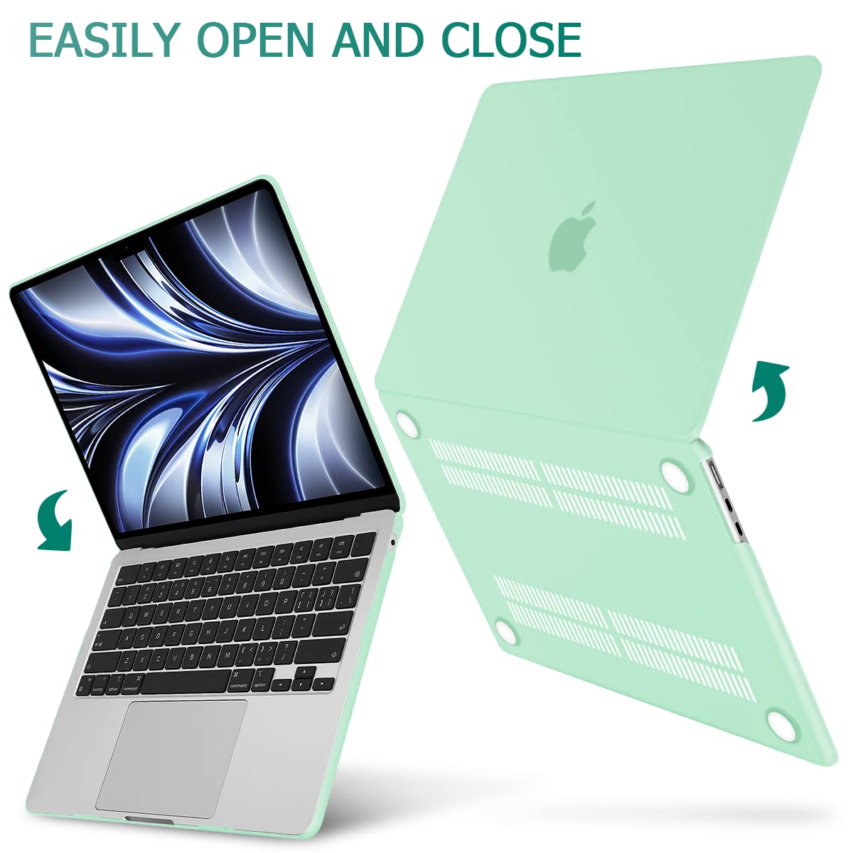 Hard shell case for 2023 MacBook Air 13 inch M2 Model A2681, featuring a frosted design and silicone keyboard cover.