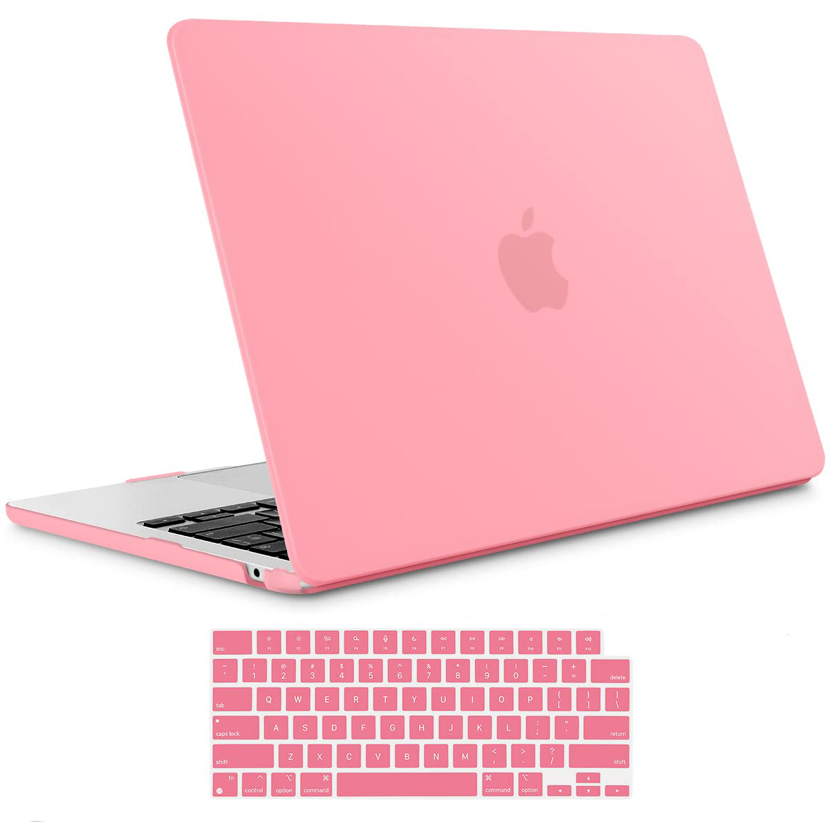 Frosted hard shell case for 2023 MacBook Air 13 inch M2 Model A2681, showcasing its sleek design and protective features.