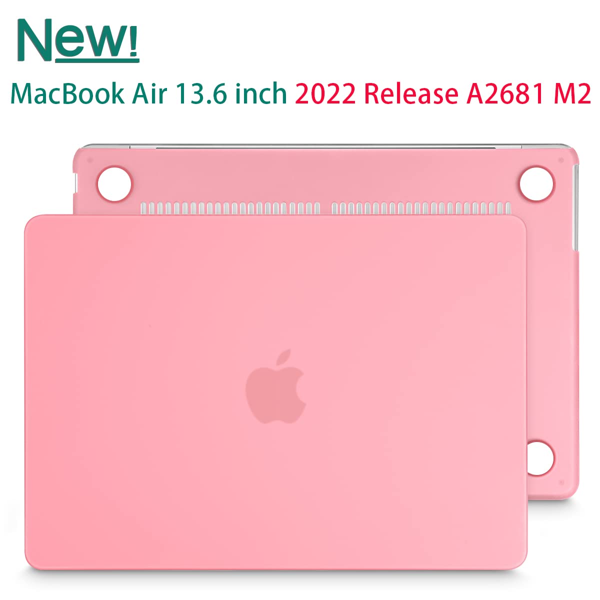 Frosted hard shell case for 2023 MacBook Air 13 inch M2 Model A2681, showcasing its sleek design and protective features.