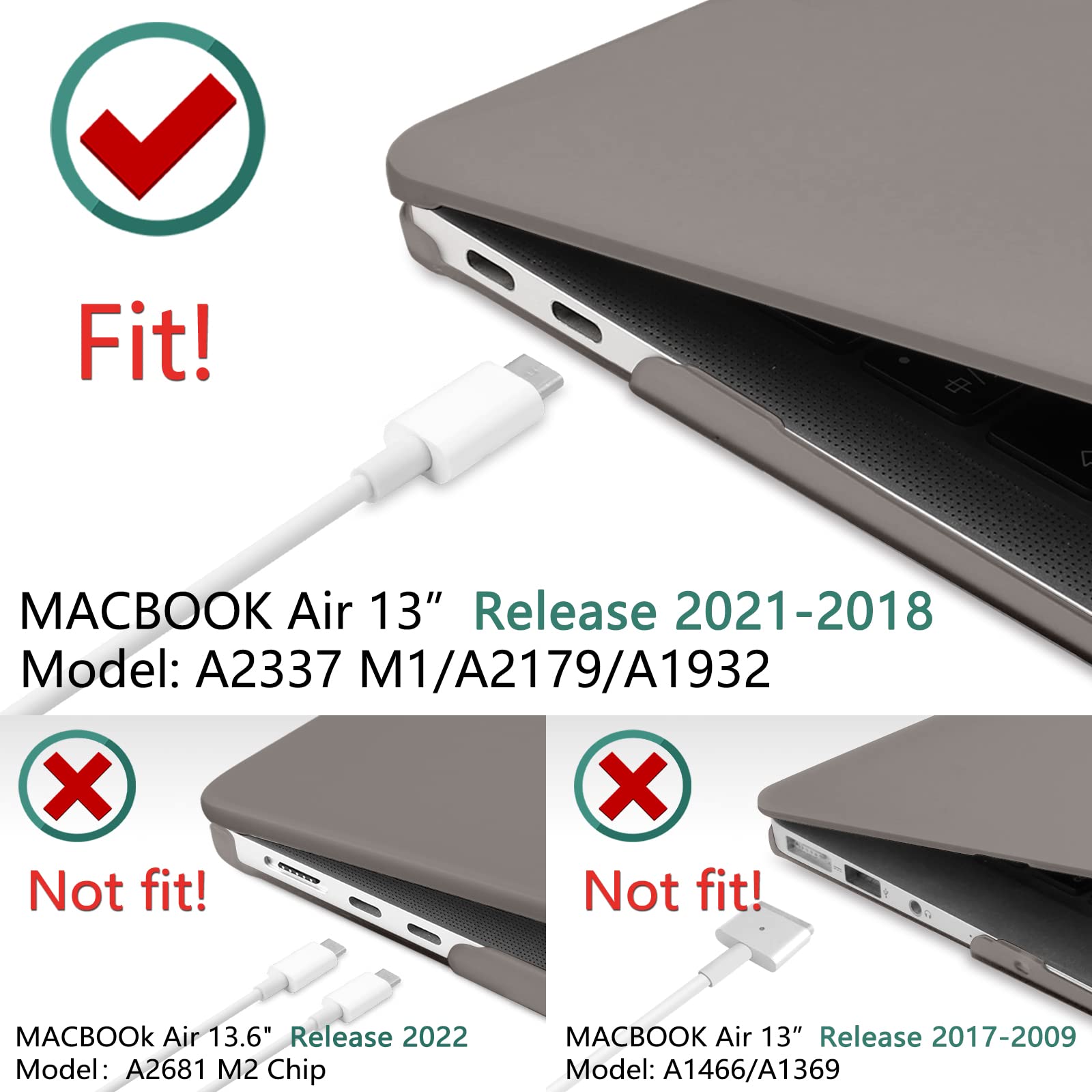 A sleek and stylish MacBook Air 13 inch case designed for models from 2018 to 2022, featuring a no logo cut-out design.