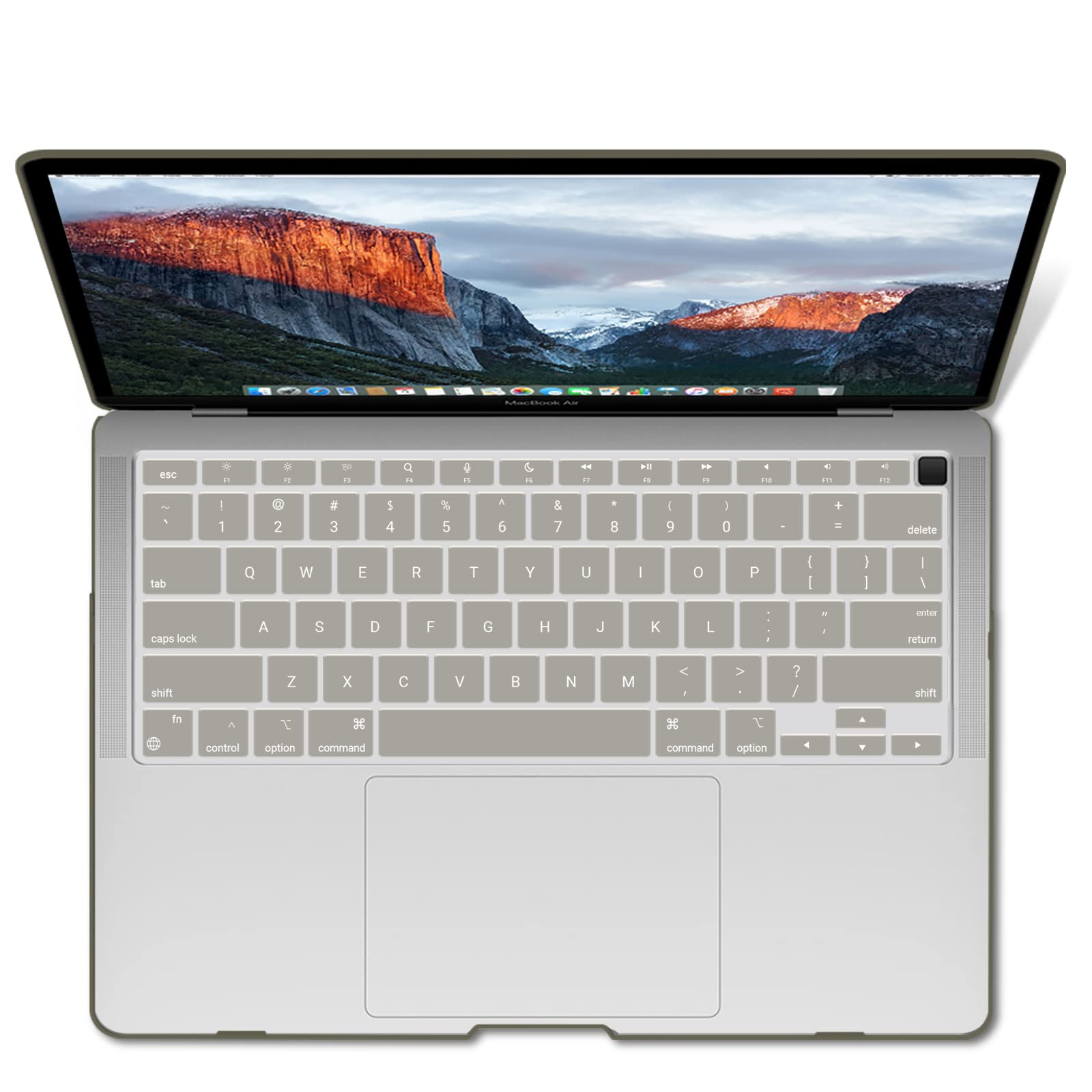 A sleek and stylish MacBook Air 13 inch case designed for models from 2018 to 2022, featuring a no logo cut-out design.