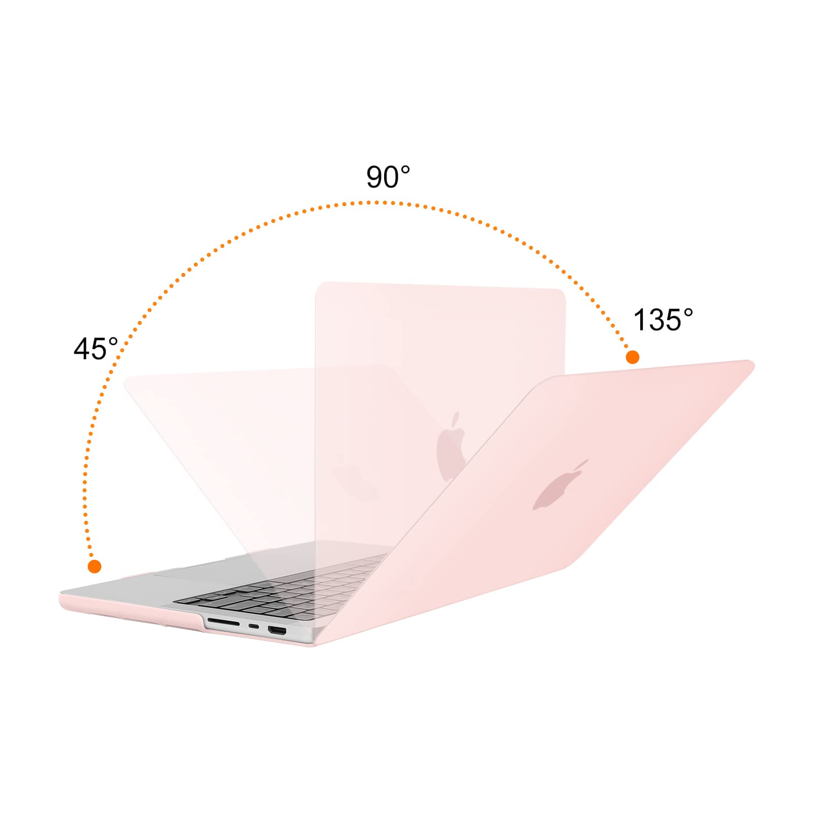 Frosted hard shell case for MacBook Pro 14 inch, designed for M2 A2779 and M1 A2442 models, showcasing its sleek design and keyboard cover.