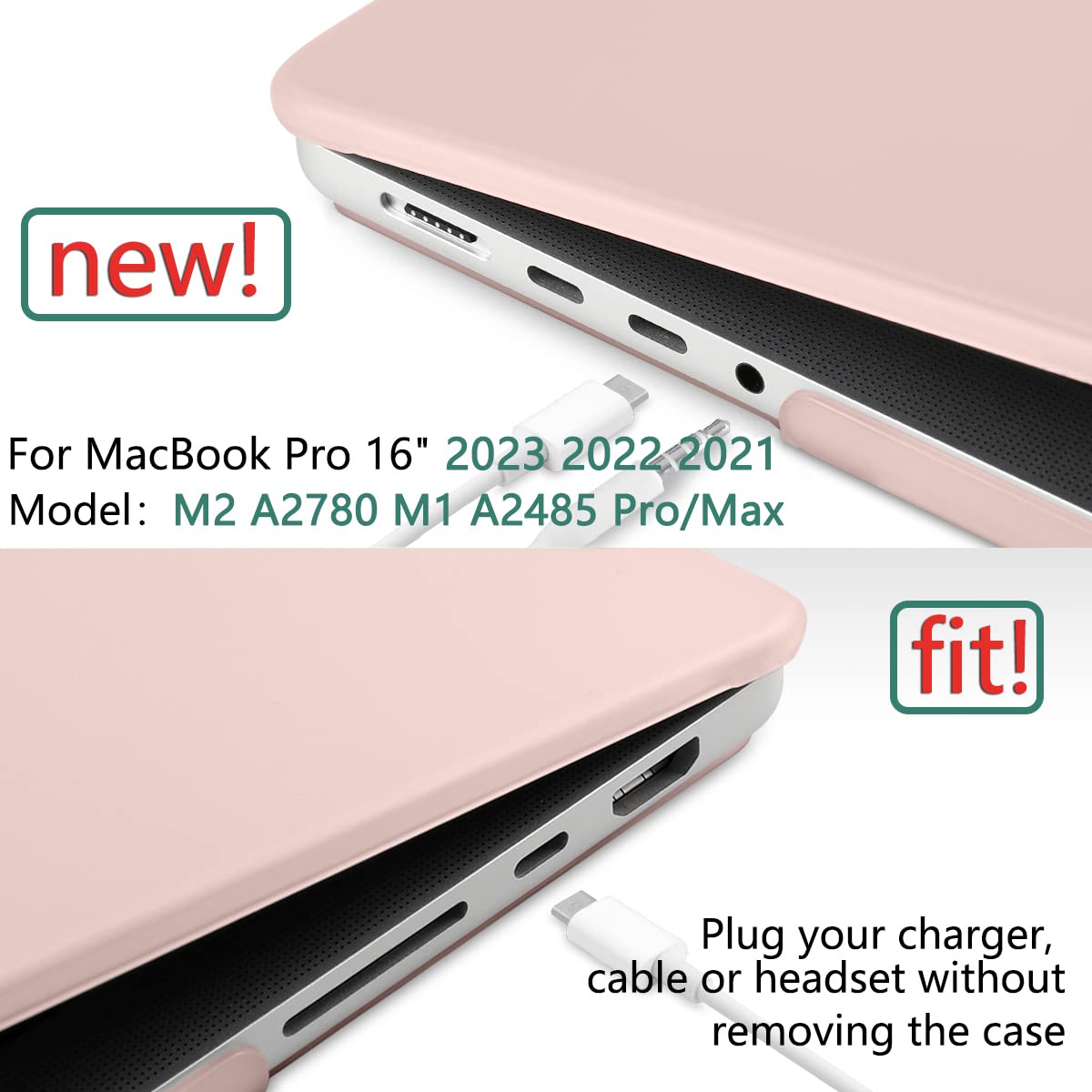 Frosted hard shell case for MacBook Pro 16 inch, designed for 2023, 2022, and 2021 models, featuring a sleek design and keyboard skin cover.