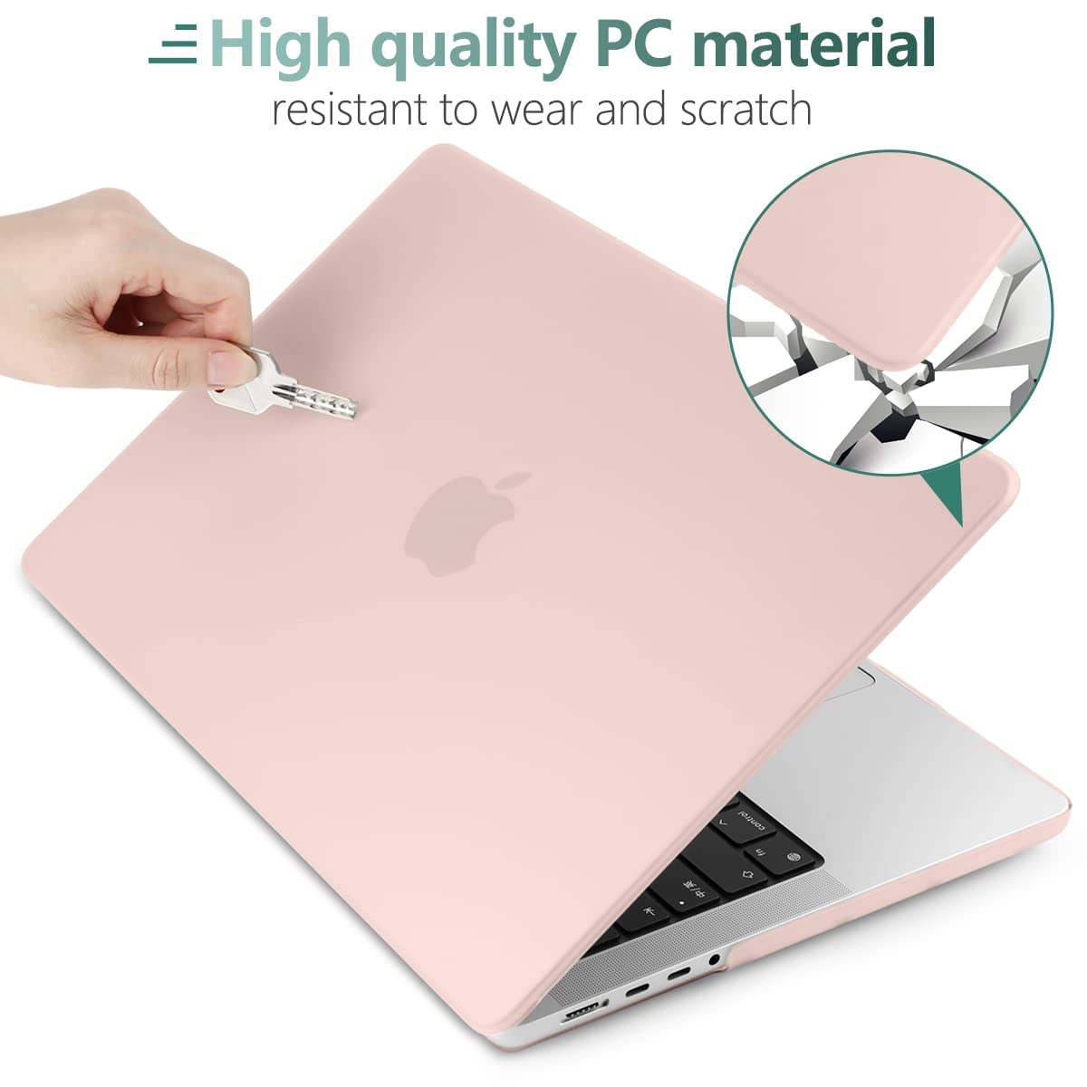 Frosted hard shell case for MacBook Pro 16 inch, designed for 2023, 2022, and 2021 models, featuring a sleek design and keyboard skin cover.