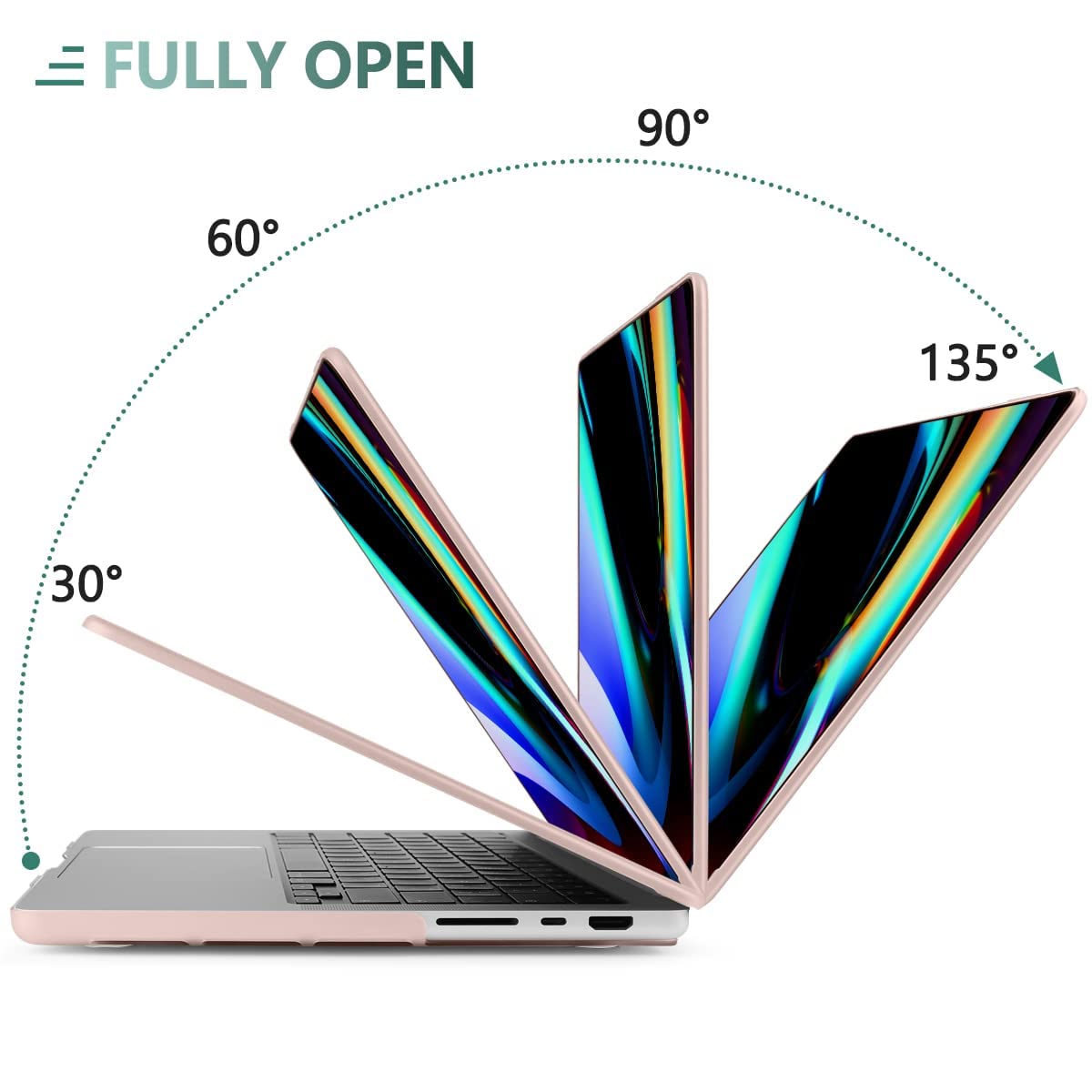 Frosted hard shell case for MacBook Pro 16 inch, designed for 2023, 2022, and 2021 models, featuring a sleek design and keyboard skin cover.