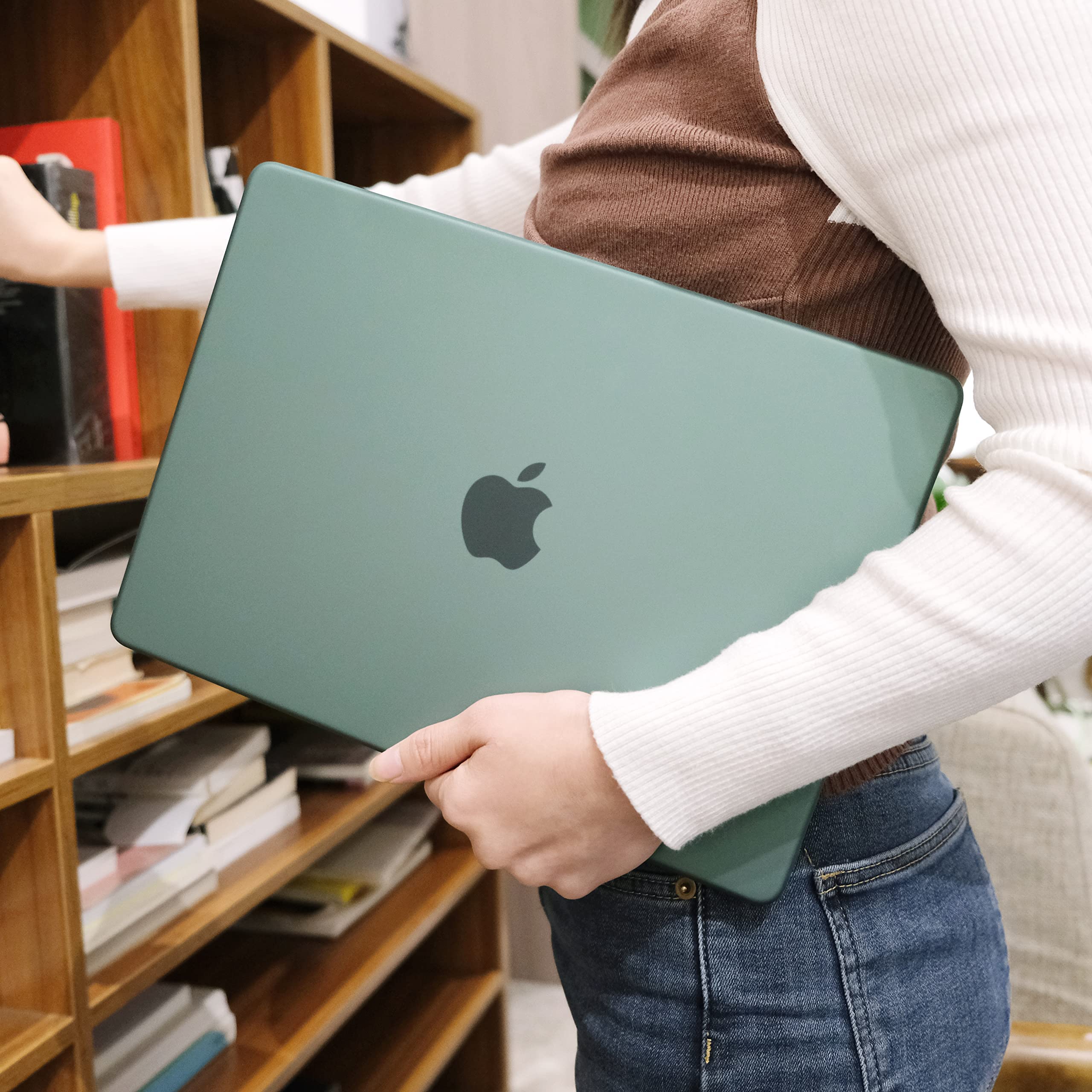 Frosted hard shell case for MacBook Pro 16 inch, designed for 2023, 2022, and 2021 models, featuring a sleek design and keyboard skin.