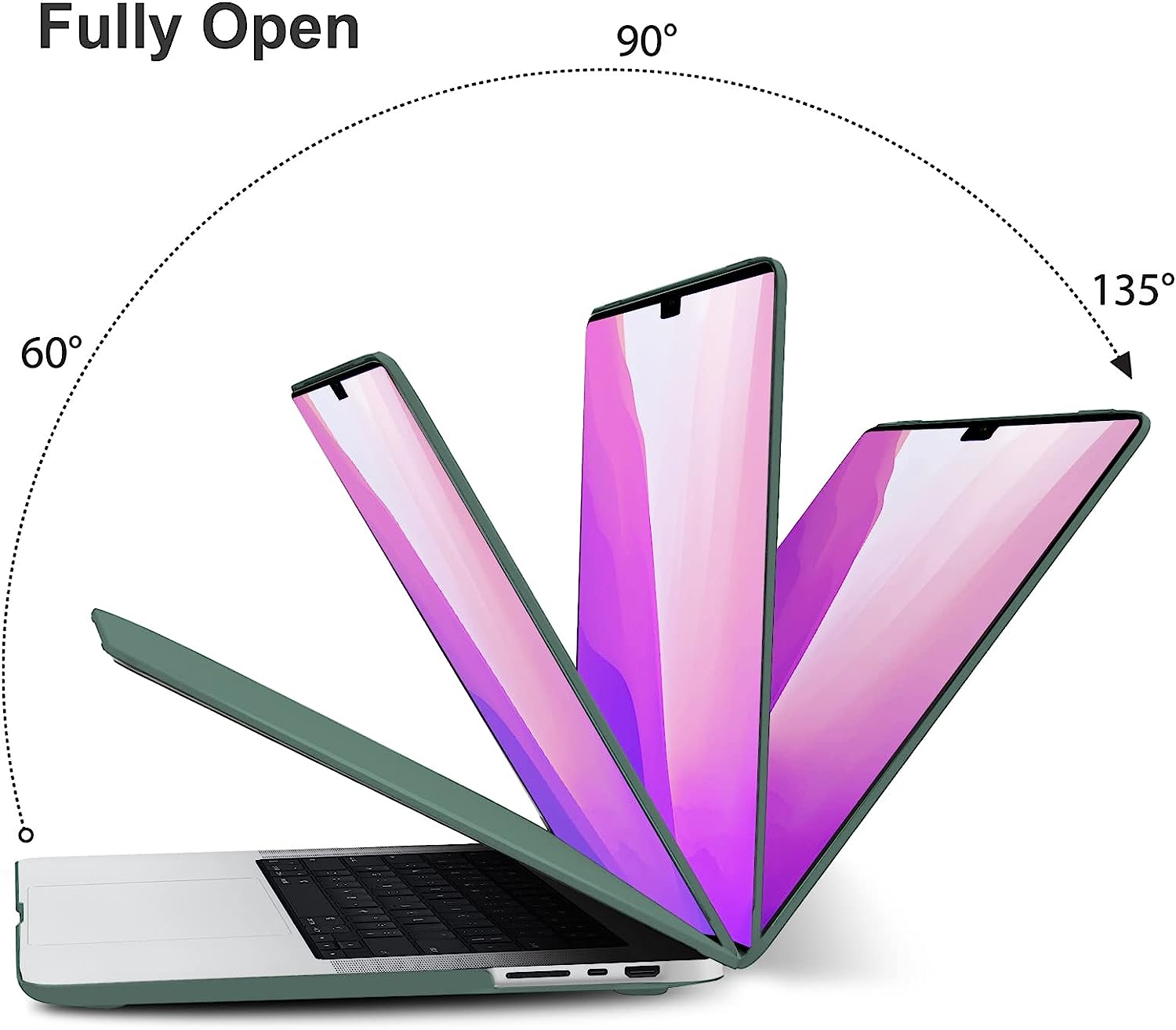 Frosted hard shell case for MacBook Pro 16 inch, designed for 2023, 2022, and 2021 models, featuring a sleek design and keyboard skin.