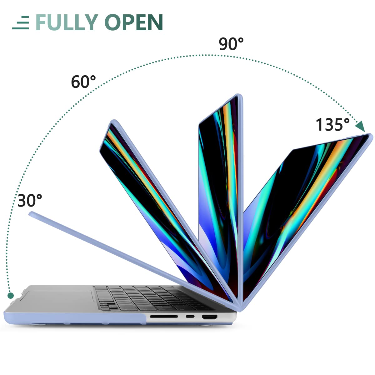 Frosted hard shell case for MacBook Pro 16 inch, designed for 2021-2023 models A2780 and A2485, featuring a sleek design and keyboard cover.