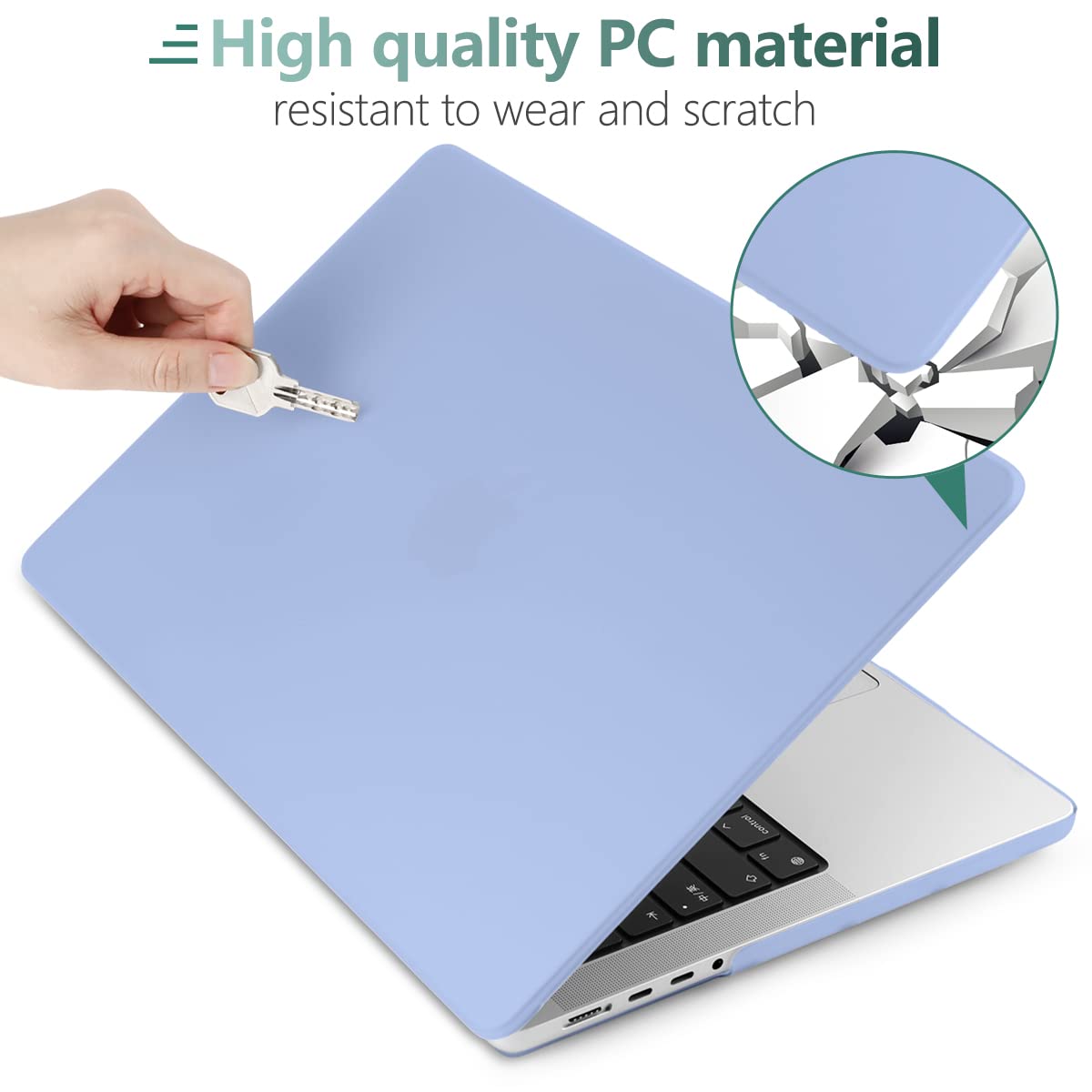 Frosted hard shell case for MacBook Pro 16 inch, designed for 2021-2023 models A2780 and A2485, featuring a sleek design and keyboard cover.