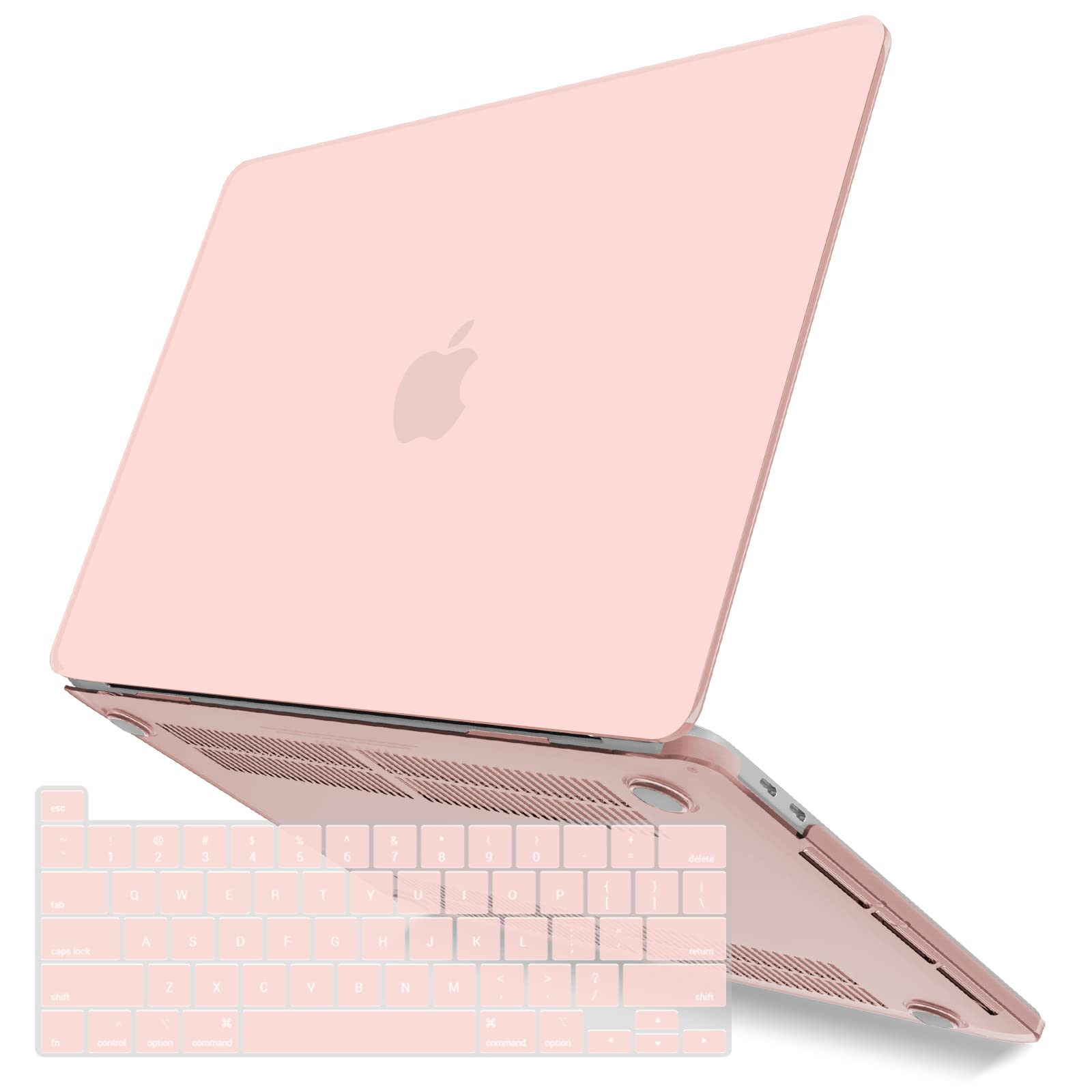 Sold Pink MacBook Pro 13 Inch Case designed for M1 and M2 models, featuring a frosted hard shell and silicone keyboard cover.