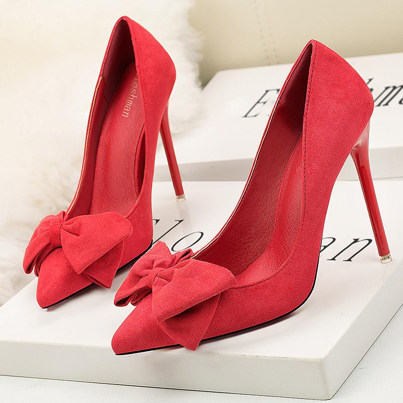 A pair of elegant super high heel shoes for women, featuring a chic flock upper and an 11cm stiletto heel, available in multiple colors.