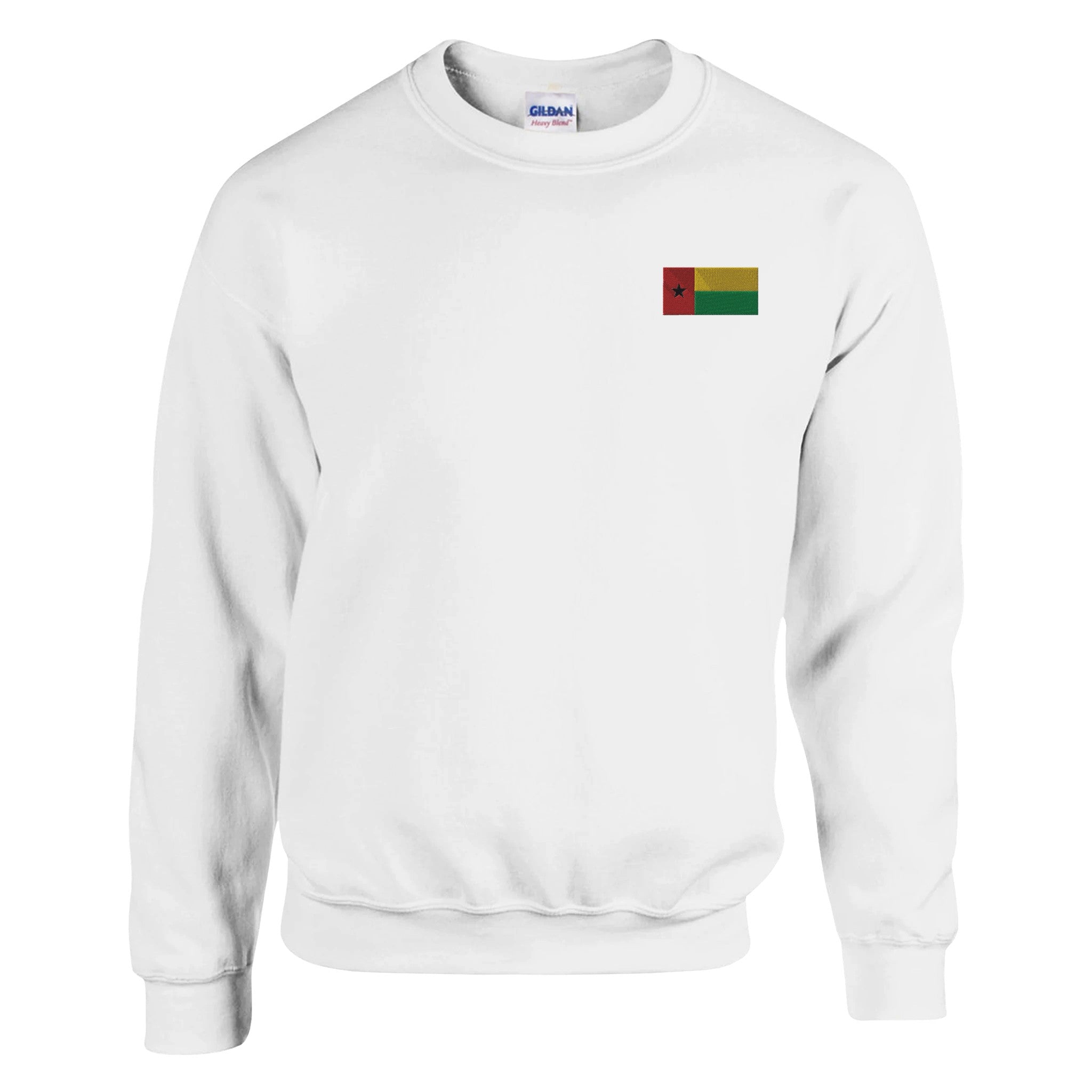 Sweat-shirt Drapeau de la Guinée-Bissau en broderie, mélange de coton et polyester, avec des coutures renforcées et une coupe classique.