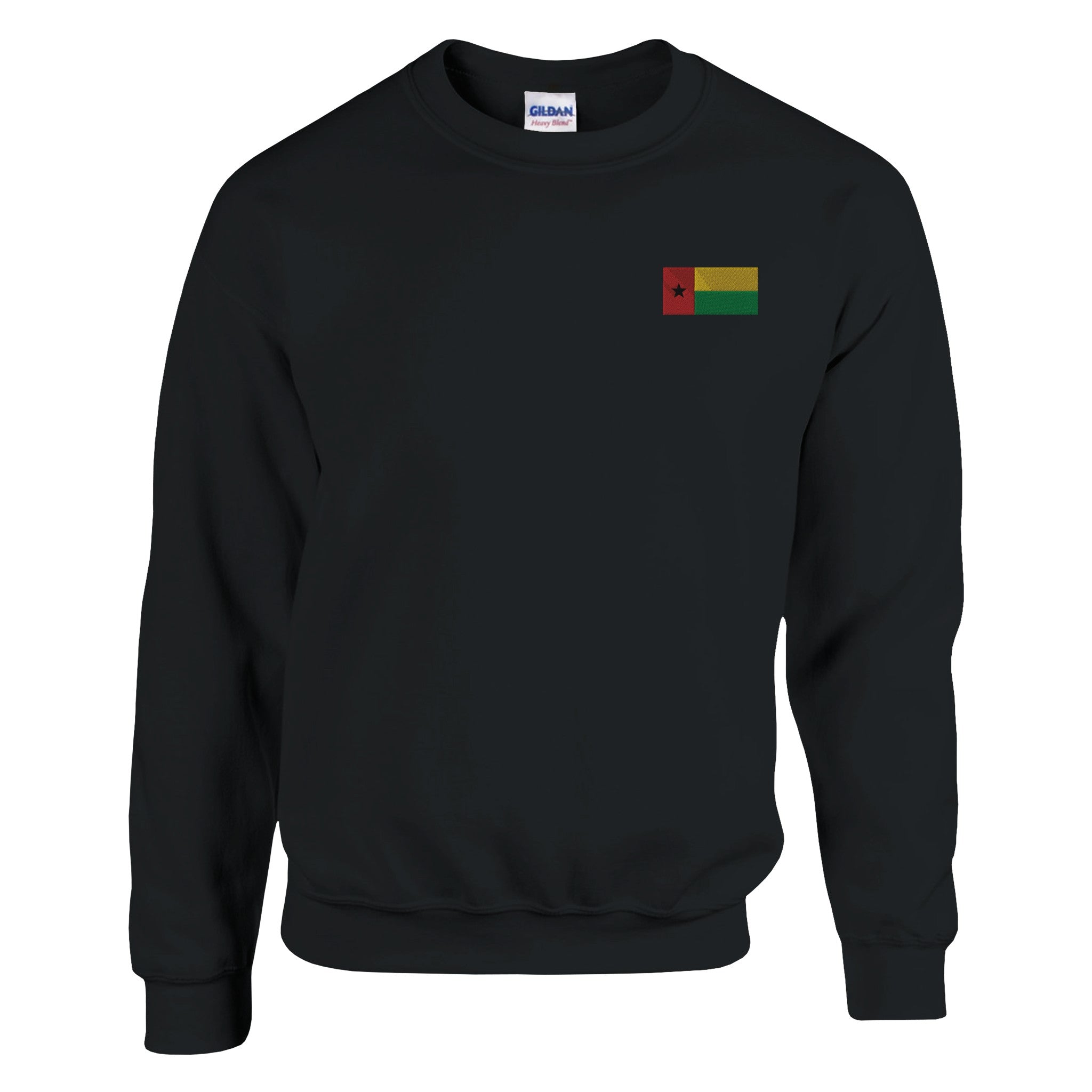 Sweat-shirt Drapeau de la Guinée-Bissau en broderie, mélange de coton et polyester, avec des coutures renforcées et une coupe classique.