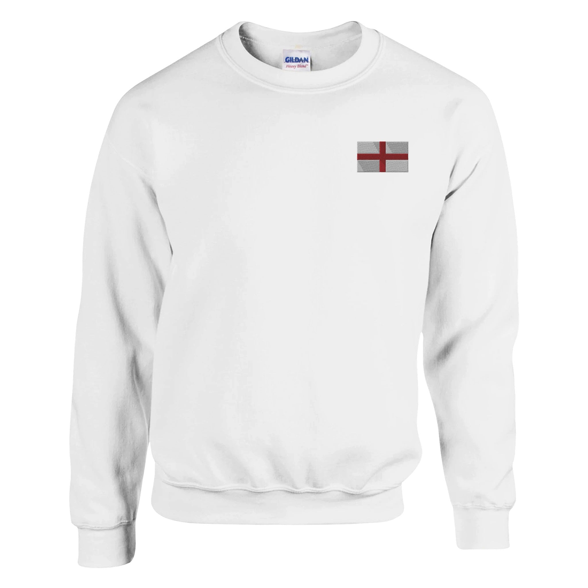 Sweat-shirt Drapeau de l'Angleterre en broderie, mélange doux de coton et polyester, avec coutures renforcées et coupe classique.