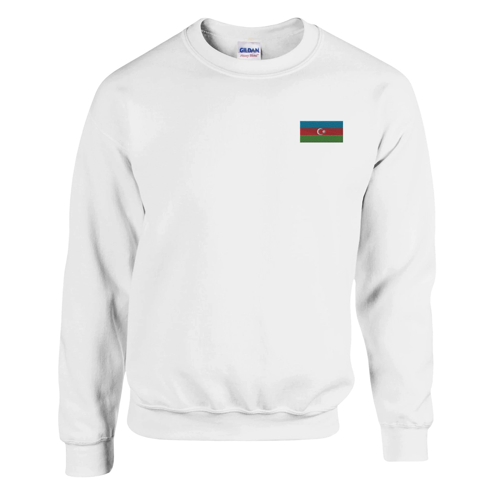 Sweat-shirt en broderie avec le drapeau de l'Azerbaïdjan, mélange de coton et polyester, coupe classique.