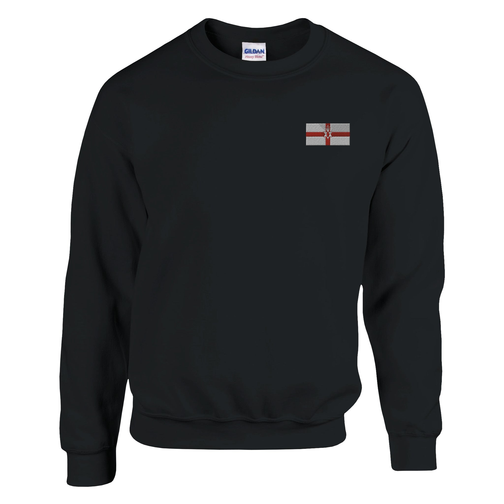 Sweat-shirt en coton et polyester avec broderie du drapeau de l'Irlande du Nord, confortable et stylé.