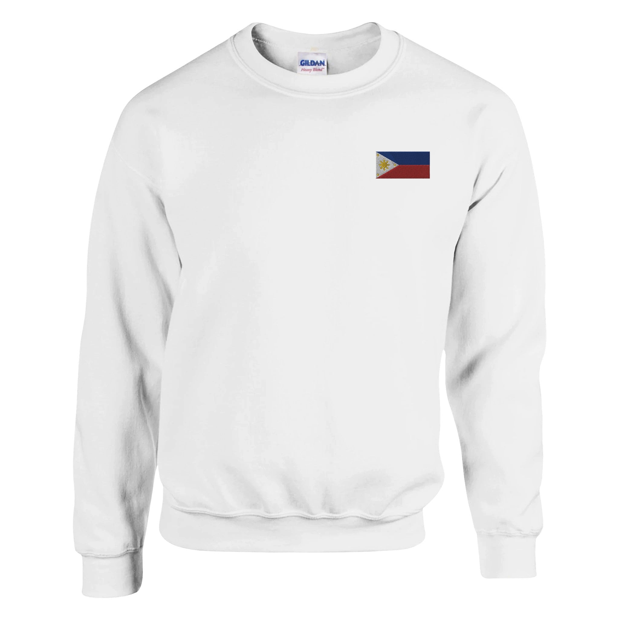 Sweat-shirt Drapeau des Philippines en broderie, mélange de coton et polyester, avec une coupe classique et des détails de couture soignés.