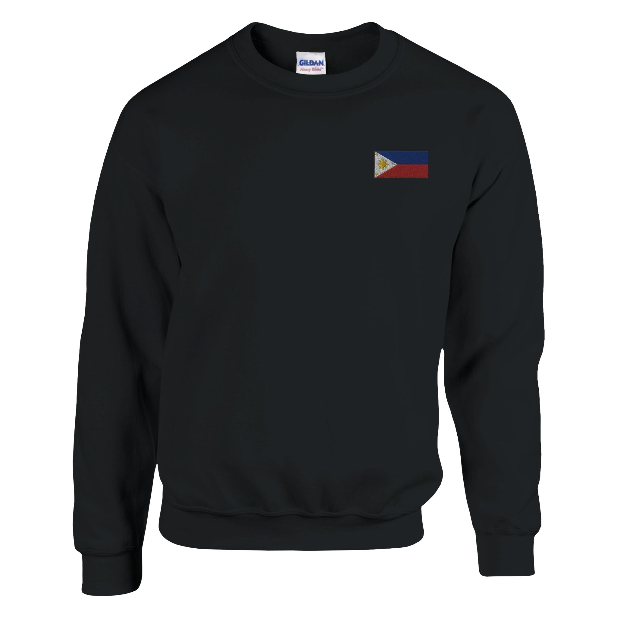 Sweat-shirt Drapeau des Philippines en broderie, mélange de coton et polyester, avec une coupe classique et des détails de couture soignés.