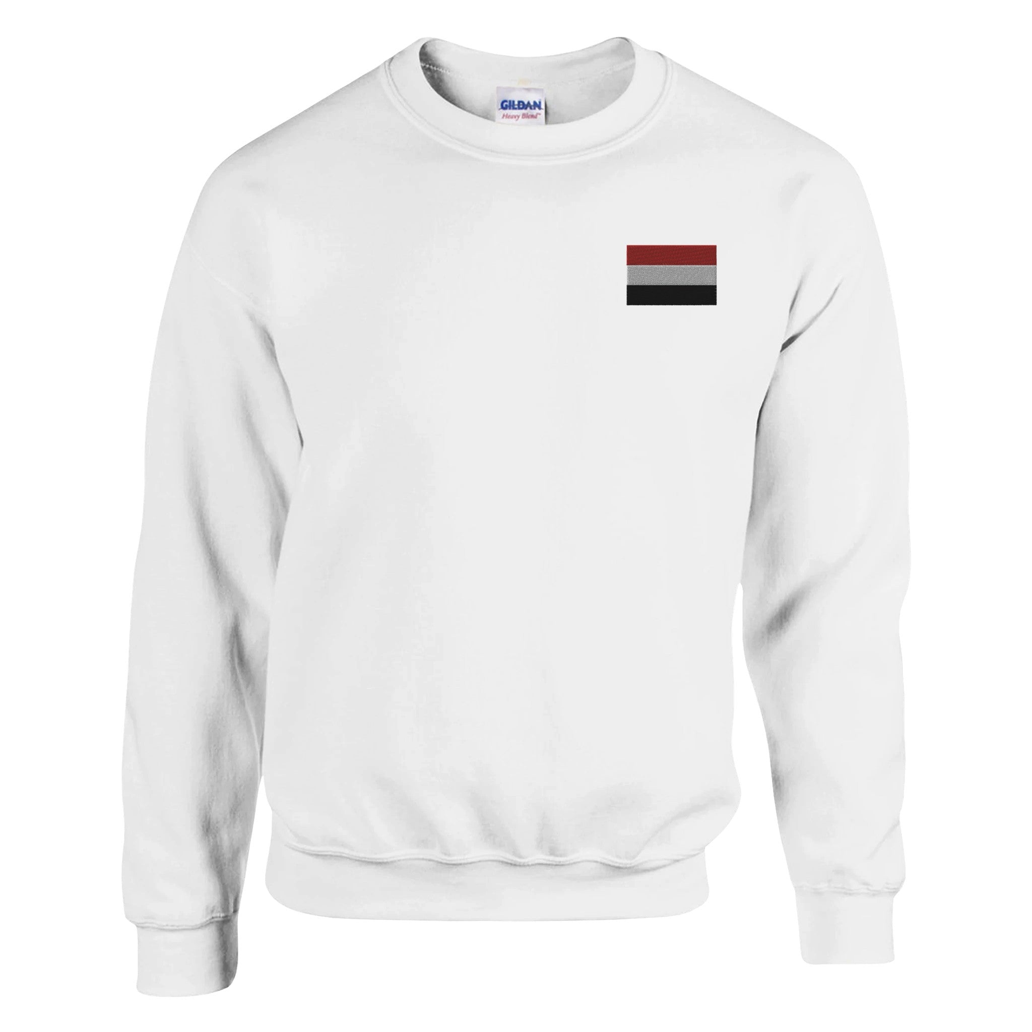 Sweat-shirt Drapeau du Yémen en broderie, mélange de coton et polyester, avec couture double et côtes élastiques.