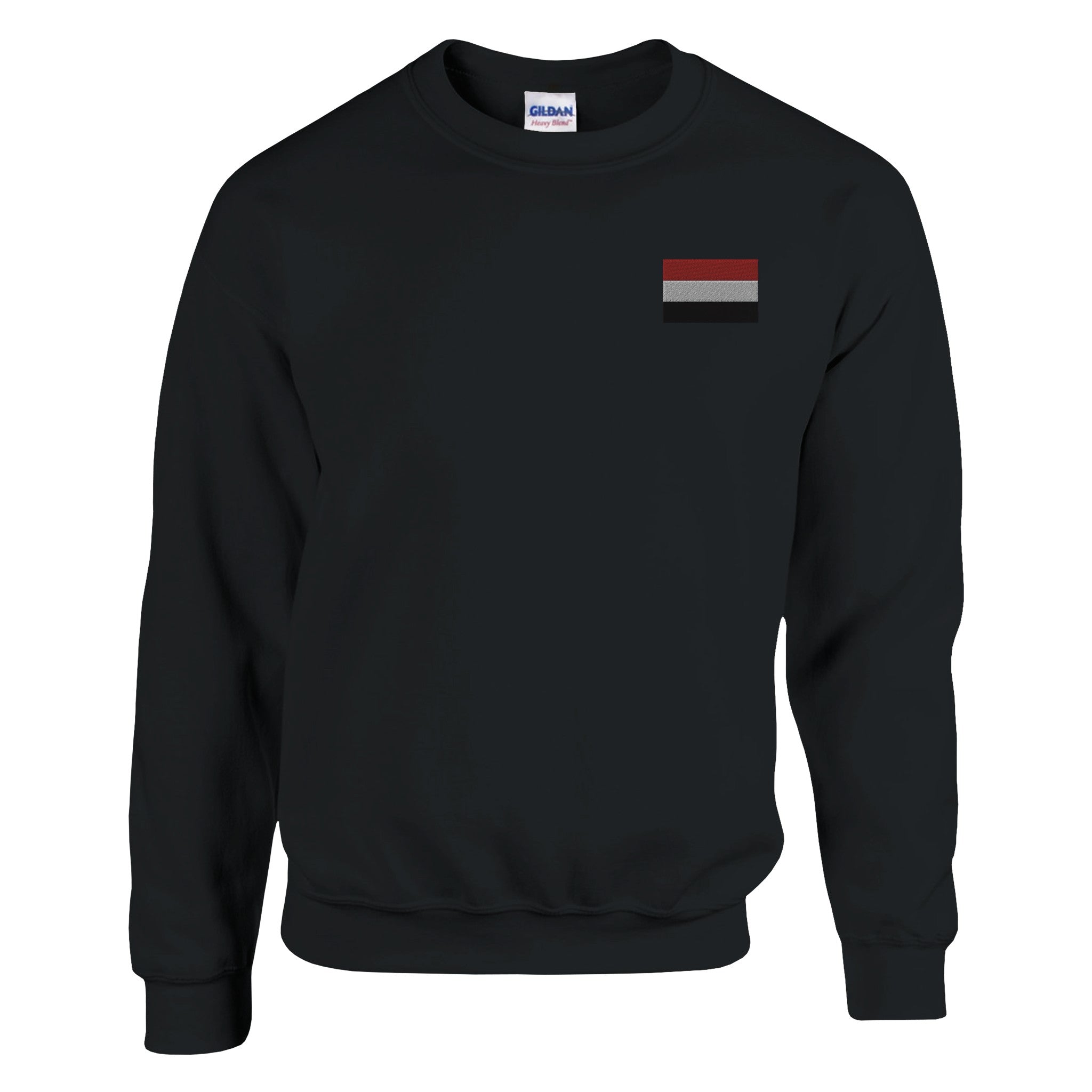 Sweat-shirt Drapeau du Yémen en broderie, mélange de coton et polyester, avec couture double et côtes élastiques.