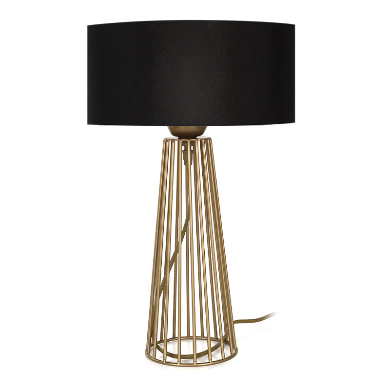 Stylish Table Lamp Light TOWER in gold and black, featuring a metallic base and fabric shade, measuring 25x25x45 cm.