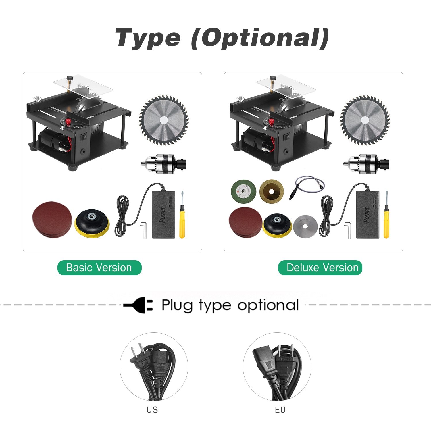 Table Saw Mini Desktop Cutter with adjustable speed and grinding wheel, designed for precise wood cutting.