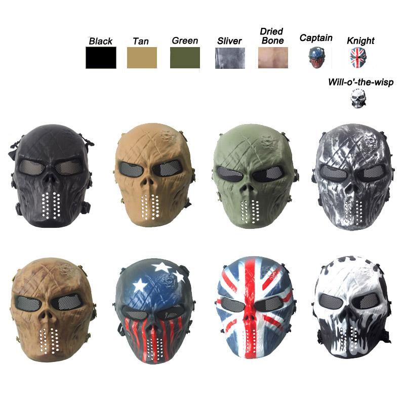 Tactical Equipment Outdoor Shooting Sports Face Protection Gear in various colors, showcasing its adjustable headband and durable design.