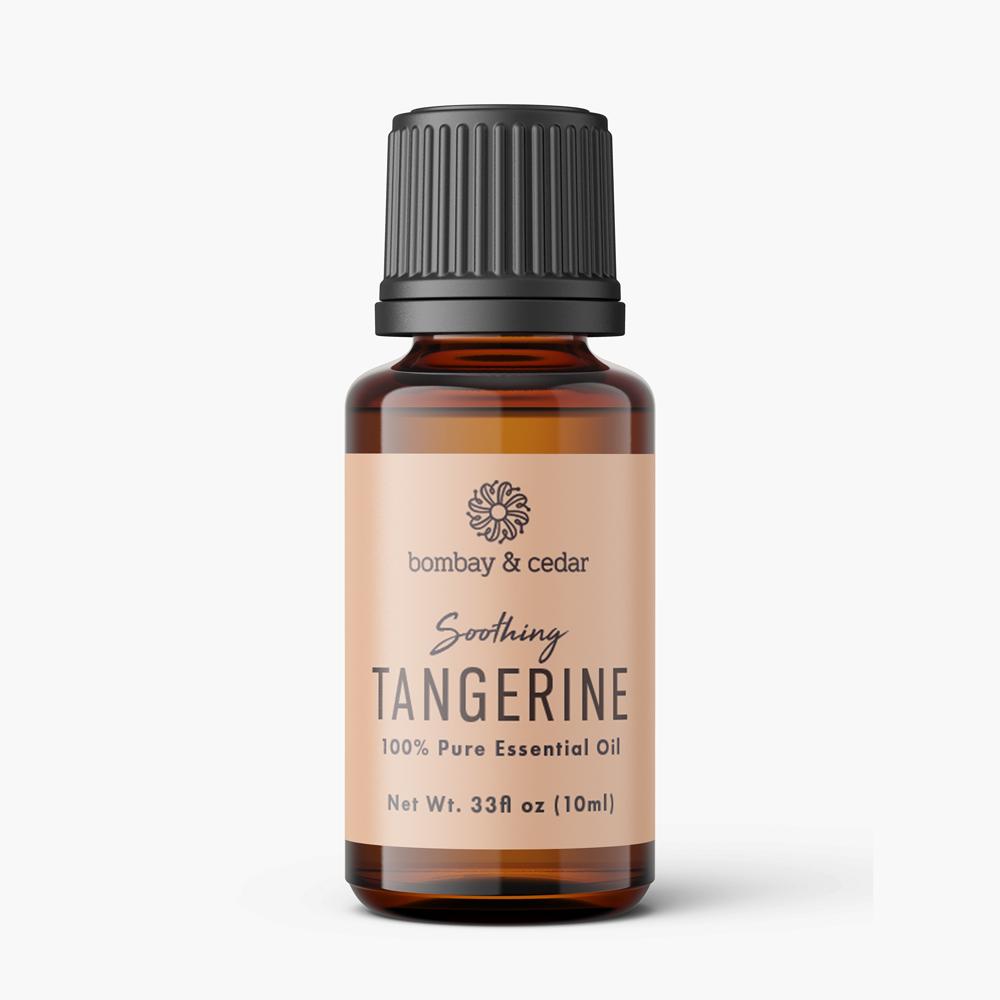 10ml bottle of Tangerine Essential Oil with a vibrant orange label, showcasing its refreshing citrus aroma and therapeutic benefits.