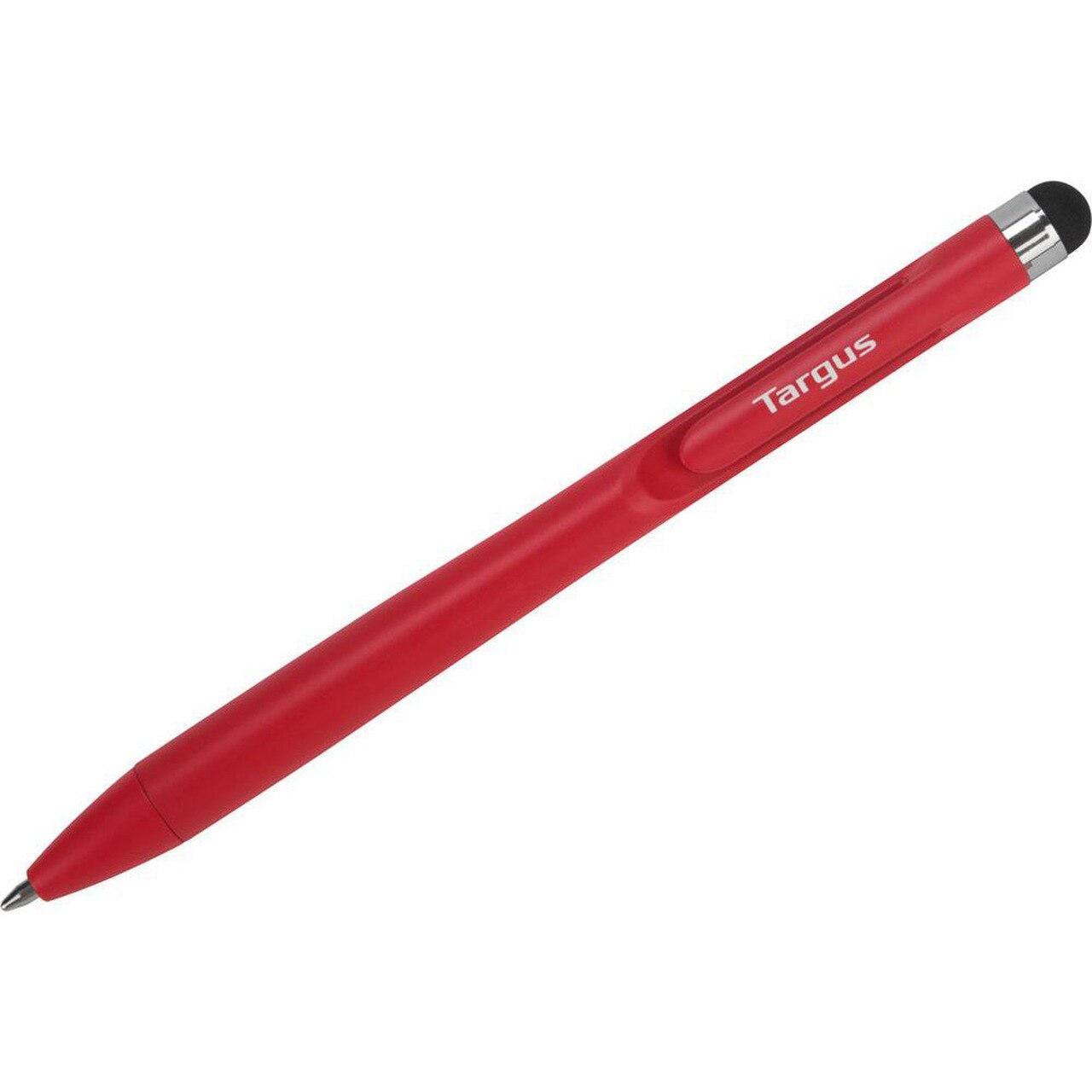 TARGUS Smooth Glide Stylus with a rubber tip, designed for all touch devices, showcasing its sleek and lightweight design.