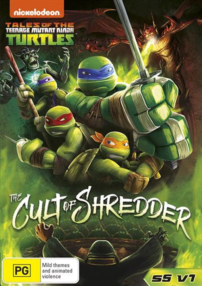 Teenage Mutant Ninja Turtles - Cult Of Shredder - Season 5 - Vol 1 DVD cover featuring the four turtles in action.