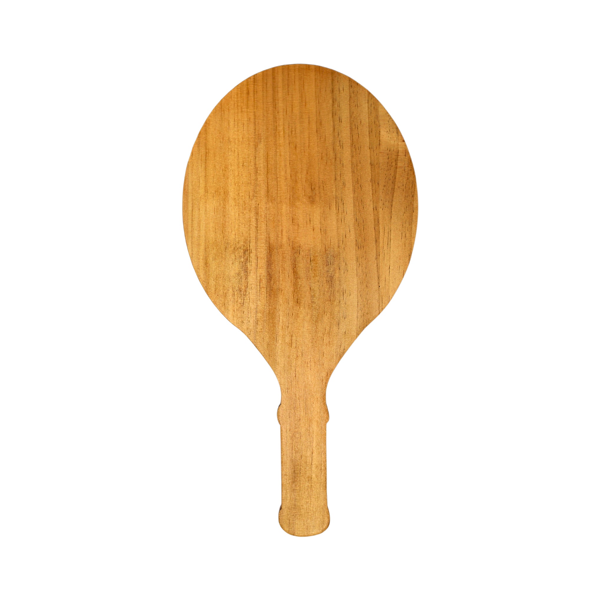 A beautifully crafted Tennis Racket Wood Board made of high-quality bamboo, measuring 9 inches by 18 inches, perfect for serving snacks at sports-themed events.