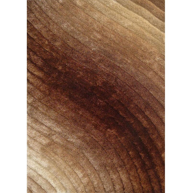 Terra 3D Brown Shag Rug featuring a plush texture and modern wave design, perfect for enhancing home decor.